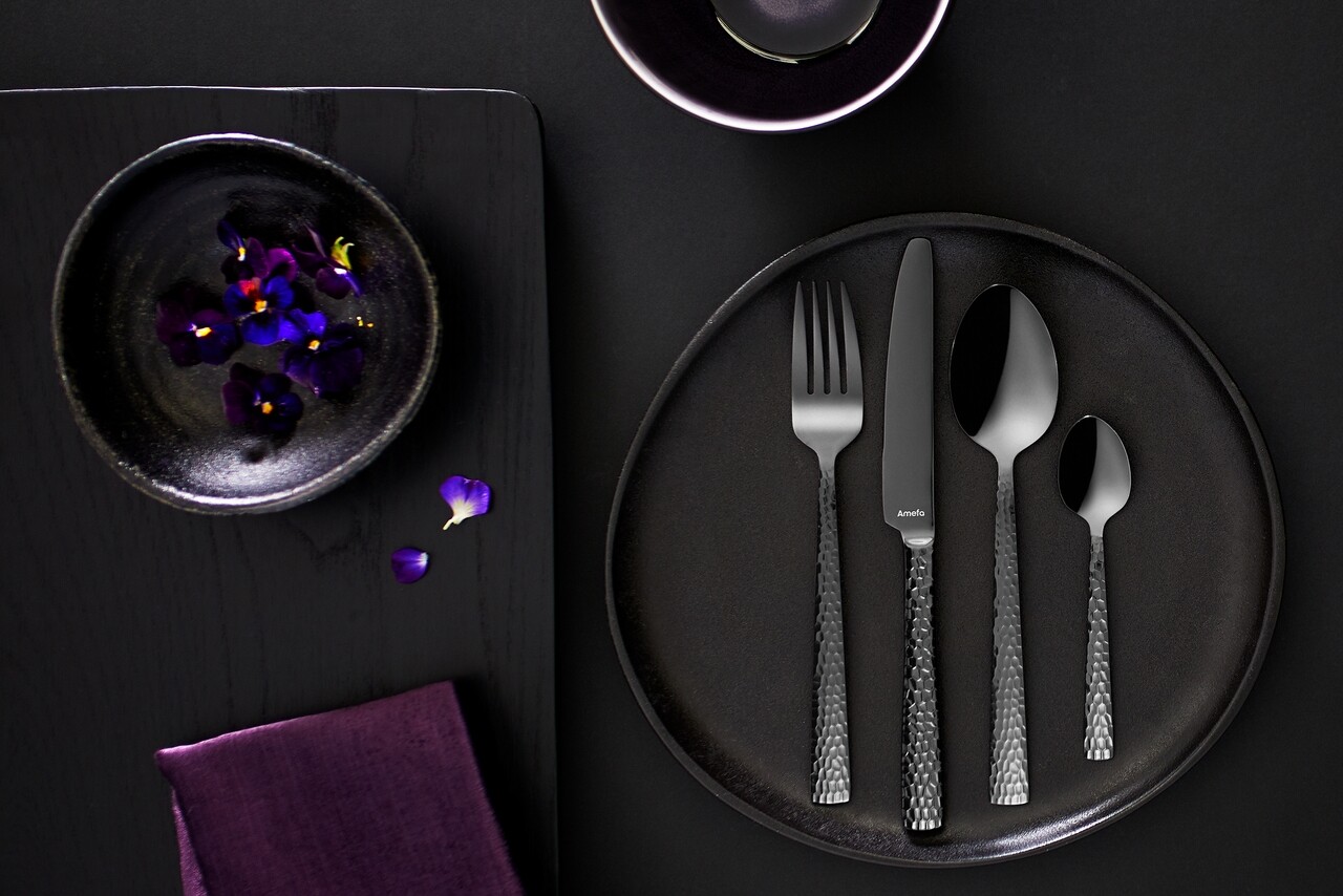 Set tacamuri pentru 6 persoane, 24 piese, Amefa, Felicity Black, inox - imagine 4